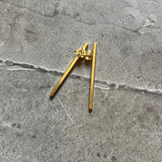 Aros Palito 4 cms Oro - MINIMAL GOLD