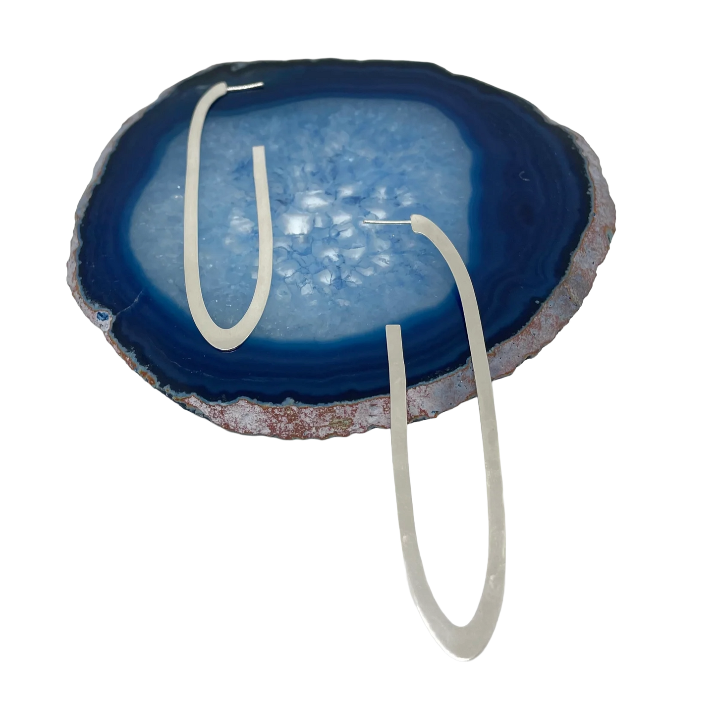 Aros Argolla Oval Plana Plata