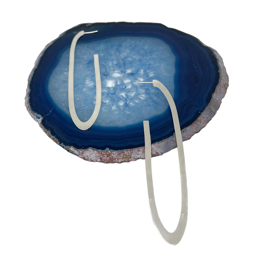 Aros Argolla Oval Plana Plata