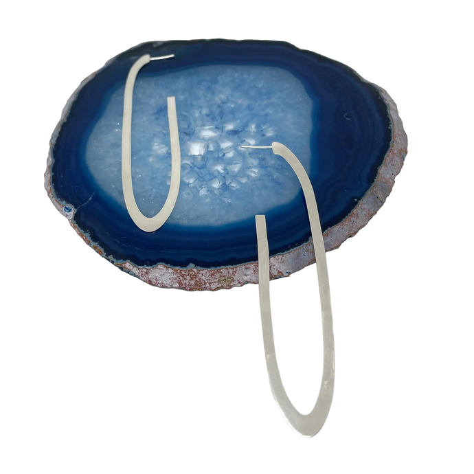 Aros Argolla Oval Plana Plata