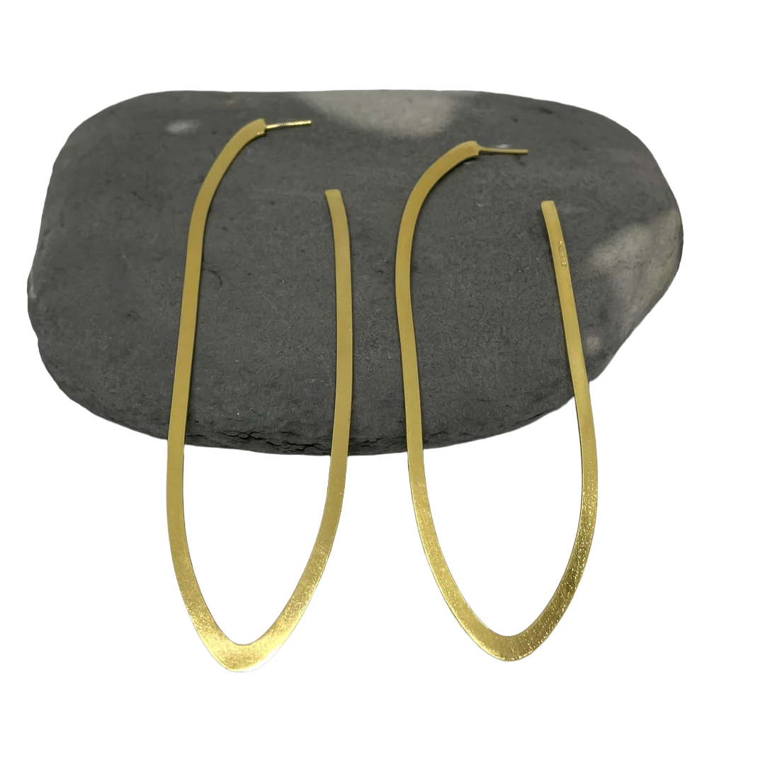 Aros Argolla Oval Plana Oro