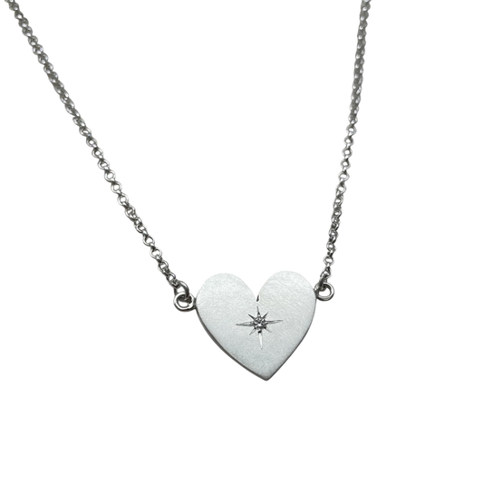 Collar Corazon con Diamante - MINIMAL GOLD