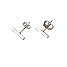 Cargar imagen en el visor de la galería, Aros Palito 1 cm. Plata - MINIMAL GOLD