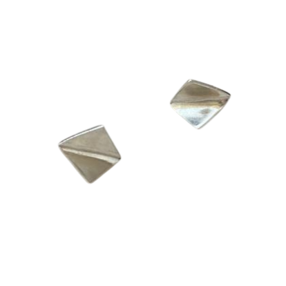 Aros Origami Cuadrado Plata - MINIMAL GOLD