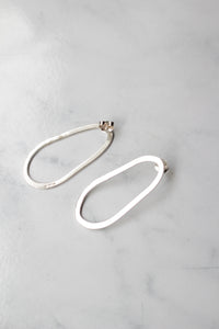 MINIMAL GOLD - Aros Ovalo Irregular Plata
