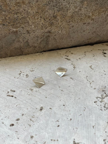 MINIMAL GOLD - Aros Origami Cuadrado Plata