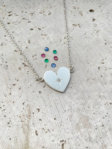 MINIMAL GOLD - Collar Corazon con Diamante