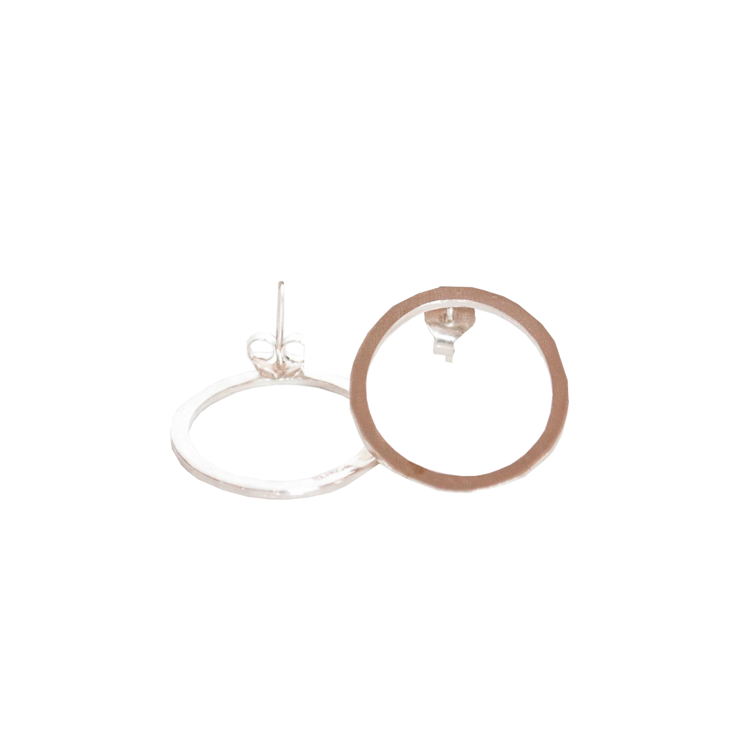 Aros Circulo Plano Plata Grande - MINIMAL GOLD