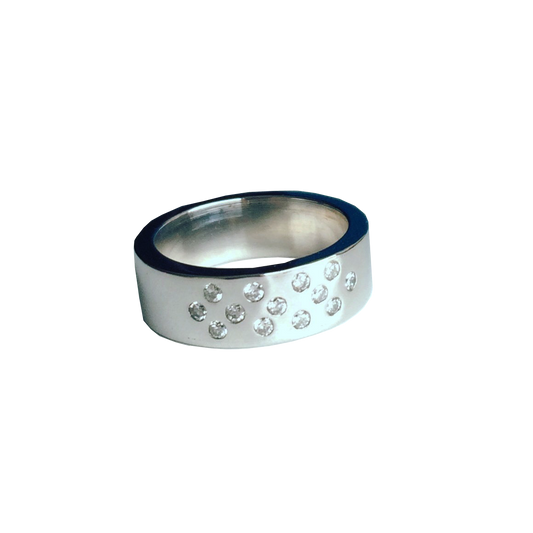 Anillo de Oro blanco y Diamantes